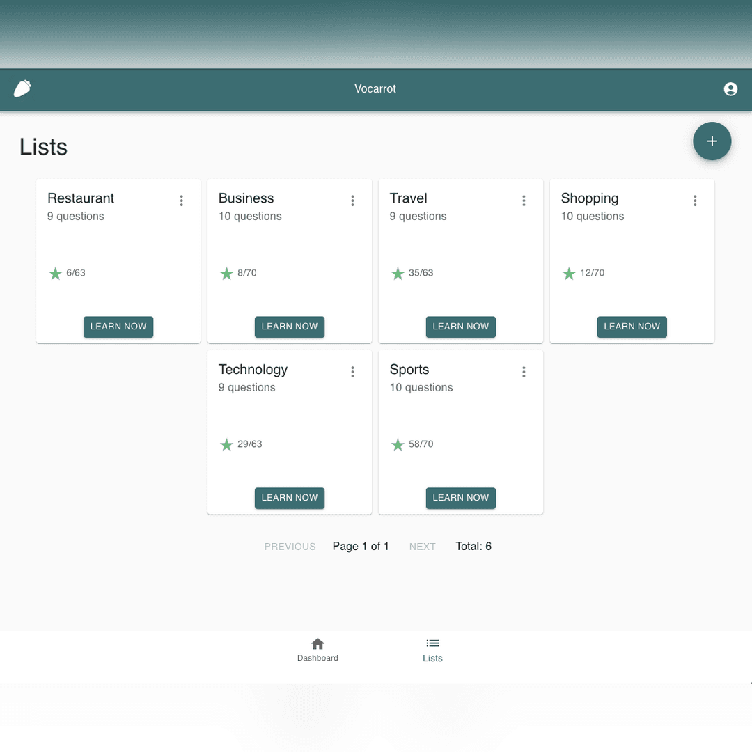 A personalized vocabulary database example