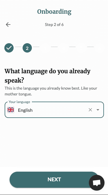 Onboarding step 2