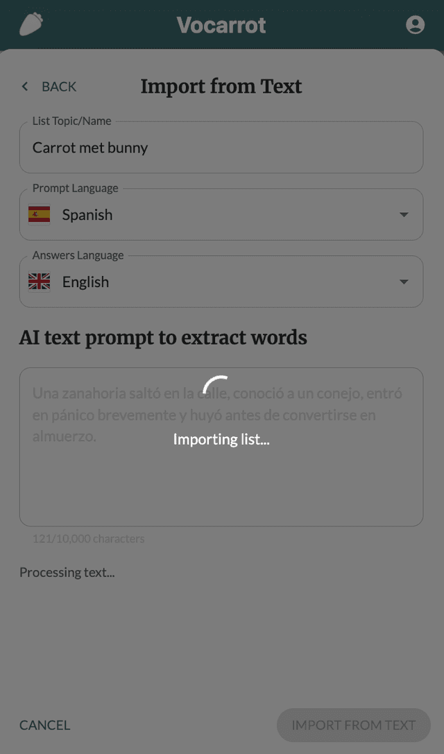 Text import step 2